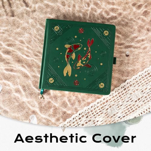 TIEFOSSI Dotted Square Journal Notebook 160 Pages for Women & Men(8 x 8) - color: Deep Green, size: Square-Dotted