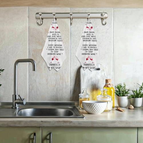 Lovdazzles 2 Pcs Funny Wine Kitchen Towels Decorative Tea Towel - color: Multi 1602