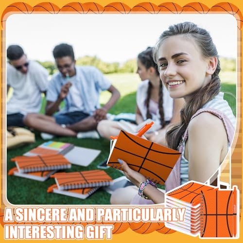 Resurhang 12 Sets Basketball Party Favors Notebook Gifts Scorebook Pen - color: Orange, style: Basketball