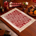Christmas Placemats Set of 4, 14x18 Inch Heat Resistant Dinner Mats - color: Red Sds