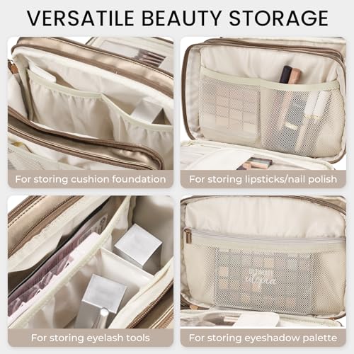HauteHues Travel Makeup Bag Women's Large Capacity Cosmetic Organize Copper - color: Copper