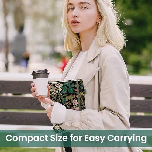 Taja Pretty Lined Journal for Women, Aesthetic Hardcover Leather Journal - color: O-Forest Botanica, style: A-Lined