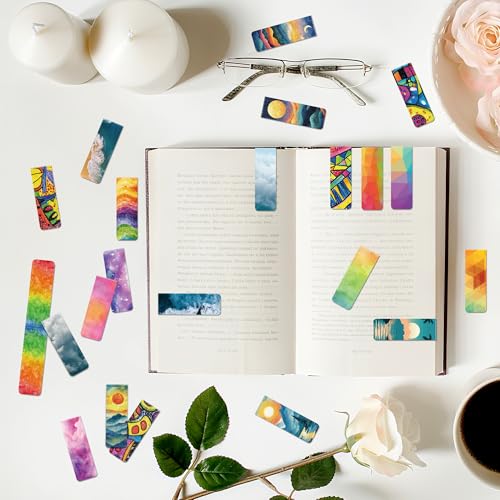 96Pack Magnetic Bookmarks for Reading,Women Men Teacher Book Lovers Gifts - style: multi-colored-01