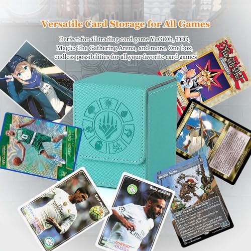 Arkeiliy MTG Deck Box 110+ Storage Sleeved Cards for Magic Commander - color: Turquoise