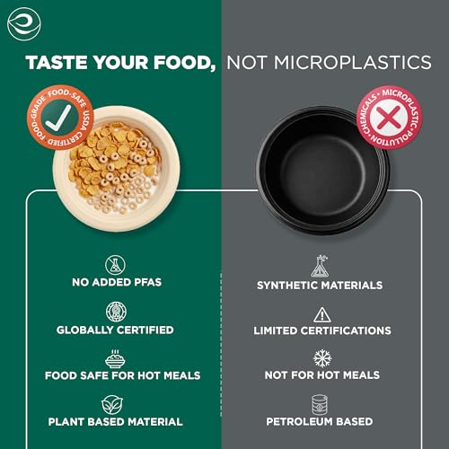 ECO SOUL 12 Oz Disposable Bagasse Paper Bowls, (100 Pack, Natural) - color: Natural