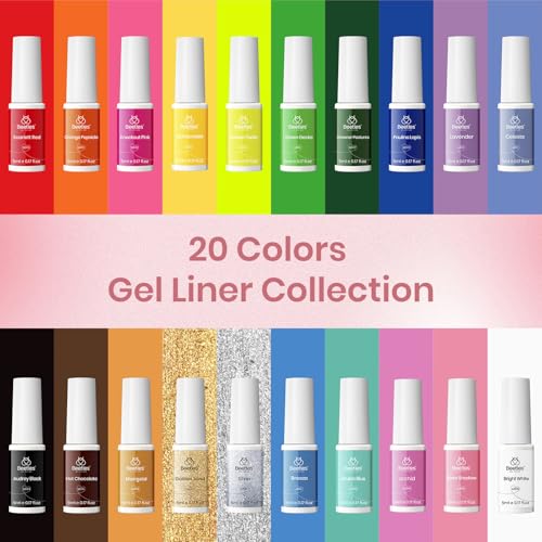 Beetles Gel Liner Nail Art Polish Set Pastel French Tip Nails Polish - color: E - Multicolor-20-23