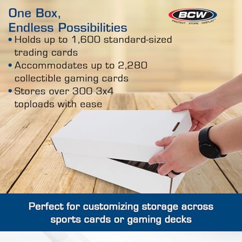 BCW Shoe Storage Card Box - 2 ct | Cardboard Box for Trading Cards, Gaming Cards, and Collectibles | Holds 1600 Standard Cards or 300 3x4 Toploaders | Gaming Card Organizer Box | Assembly Required - style: 2 Pack