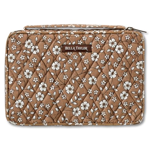 Bella Taylor Small Bible Cover, Quilted Bible Case, Vintage Vine Brown - color: Vintage Vine Brown, size: Small