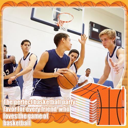 Resurhang 12 Sets Basketball Party Favors Notebook Gifts Scorebook Pen - color: Orange, style: Basketball