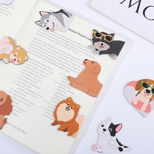 10 Pcs Dog Magnetic Bookmarks, Cute Animal Page Markers for Reading - color: Dog