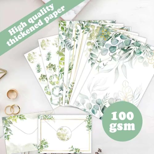 FUNCLASS 160 Pcs Leaf Stationery Set Letter and Envelopes - color: Leaf Unlined