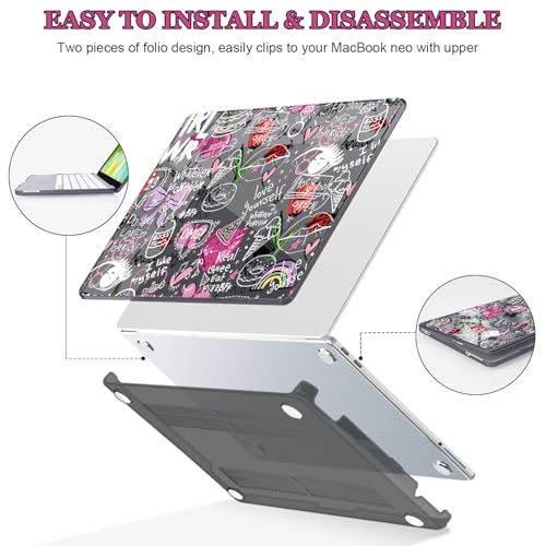 Graffiti Pattern Clear Black Case for 2026 MacBook Neo 13 Inch A3404 - color: Graffiti