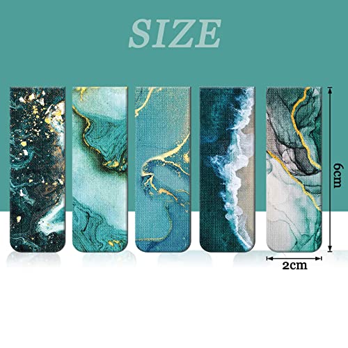 Zonon 10 Pcs Ocean Magnetic Bookmarks Blue Landscape Page Markers - style: Ocean