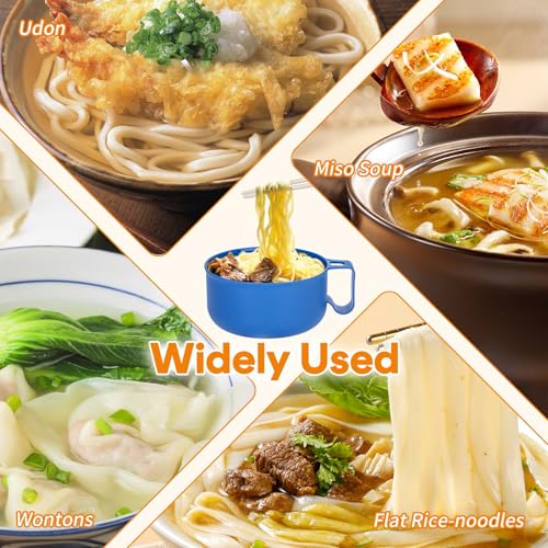 2Pack Ramen Bowl, Portable Ramen Cooker, Instant Ramen Noodle Bowls College Dorm Room Apartment Essentials (Purple Blue) - color: Purple Blue