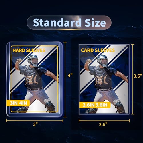 1000 Top Load Card Sleeves - Hard Plastic, 3" x 4", Baseball & Trading Card Protectors (500 Hard + 500 Clear) - size: 500 Hard Sleeves + 500 Soft Sleeves
