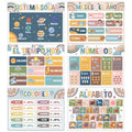 Spanish Educational Placemats Set of 6 Kid Plastic Table Mat 17×13×0.04in - style: Spanish Educational Preschool