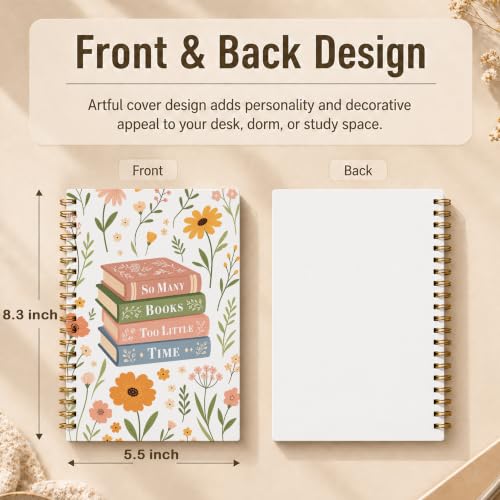 WDXIA Cottagecore Floral Book Stack Notebook 5.5x8.3 Inch - color: pattern-15