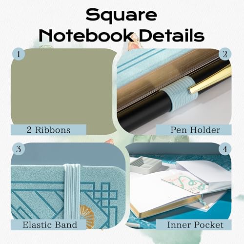 TIEFOSSI Dotted Square Journal Notebook 160 Pages for Women & Men(8 x 8) - color: Light Blue, size: Square-Dotted