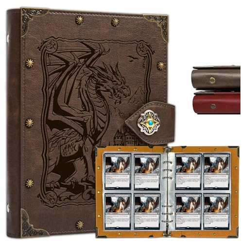 DUROTAN Card Binder 4-Pocket-Can Hold 240 Cards - color: 1-DragonKing-GrayBrown