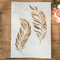 TIAMECH A4 Reusable Two Feathers Stencil for Painting - style: Two Feathers