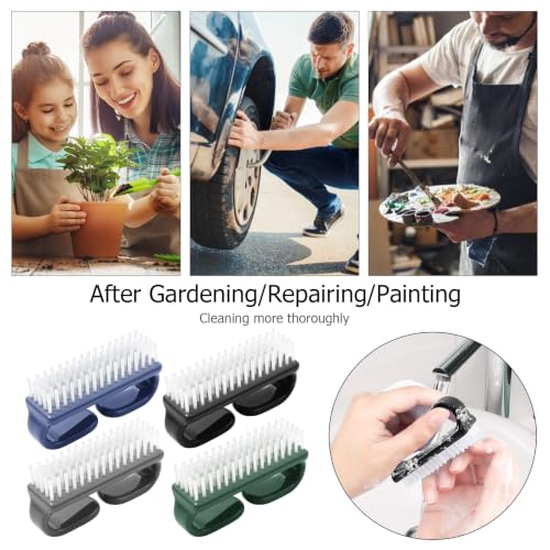Larbois Handle Grip Nail Brush, Hand Fingernail Brush Cleaner Scrubbing Kit Pedicure for Toes and Nails Men Women - color: Color-8