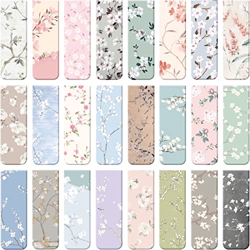 Dianelhall 24 Pcs 24 Pcs Magnetic Bookmarks Floral Page Marker Clips Women