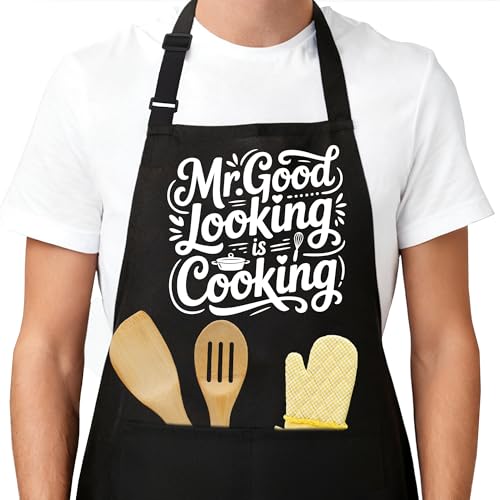 Funny Aprons for Men，Women - color: Mr Good Looking is Cooking