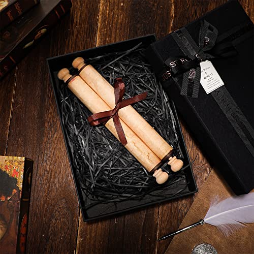 Epakh 1 Pcs Blank Scroll Paper with Wood Rods for Naughty or Nice List, Writing, Wedding Vows, Drawing, Cosplay Prop, Renaissance, Tabletop Role(Retro,7.5 x 30 Inches) - color: Retro White, size: 7.5 x 30 Inch