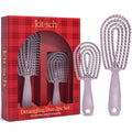 Kitsch Flexi Flow Duo Detangler Brush, Hair Brushes For Women- Soft Violet - color: Soft Violet, size: 2 Pcs