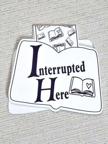 creates Magnetic Bookmark For Reading Journals Planners Scrapbooking Office Supplies Cute And Funny Bookmark For Bookworms Matte Laminate Double Sided Handmade (Interrupted Here) - color: Interrupted Here