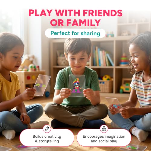 Kidrox Mix & Match Character Building Flash Cards, Transparent Layerable Learning Cards, 45 Pack - color: Mix & Match