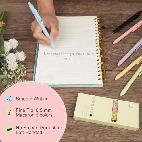 Ddaowanx Colored Gel Pens Set,0.5mm Retractable Quick Dry Colorful Ink Pens - color: 6Pcs-Aesthetic Colors, size: 1 Count (Pack of 6)