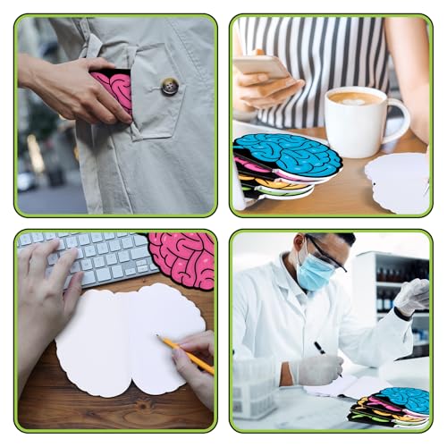 Amazingspark 24 Pcs 600 Sheets Brain Shaped Notepads, 5x3.75 in Memo Pads