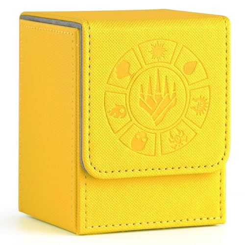 Arkeiliy MTG Deck Box 110+ Storage Sleeved Cards for Magic Commander - color: Yellow