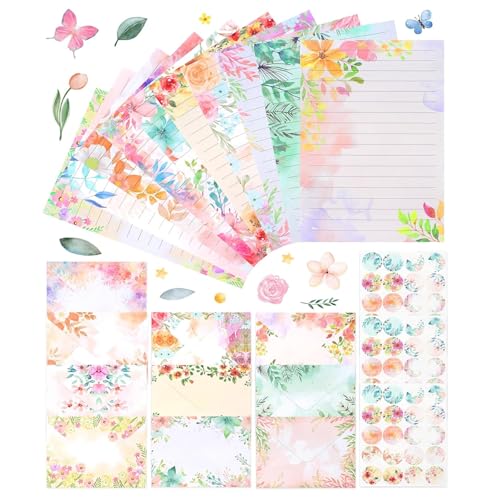 160 Pcs Stationery Paper Envelopes Set - color: Wildflower