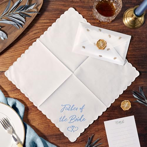 Mother of the Bride Gifts Wedding Handkerchief Keepsake - color: Father of the Bride, style: Gold Olive Leaf