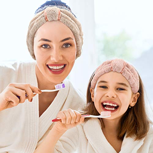 WILLBOND Spa Headband for Washing Face,Pink, Green, White and Grey - color: Pink, Green, White and Grey