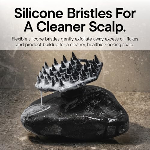 TOOLETRIES Silicone Scalp Scrubber, Shampoo Brush - Charcoal - color: Charcoal