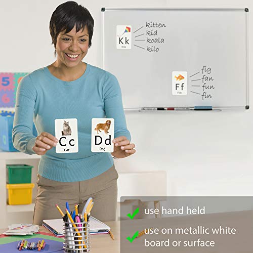 Attractivia Magnetic Big Alphabet ABC Picture Flash Cards. 26 Sturdy Large Letters with First Words for Toddlers, Preschool and Kindergarten - style: Pictures & Letters