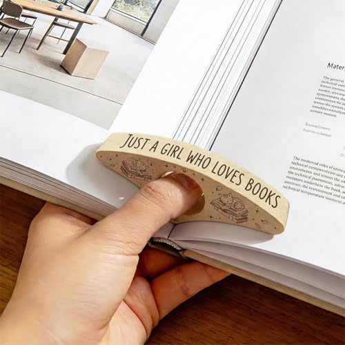 Book Page Holder, Handmade Beech Wooden Thumb Book Holder for Reading, Ideal Reader Gifts & Reading Accessories Gifts for Women Reading Lovers - color: Cat