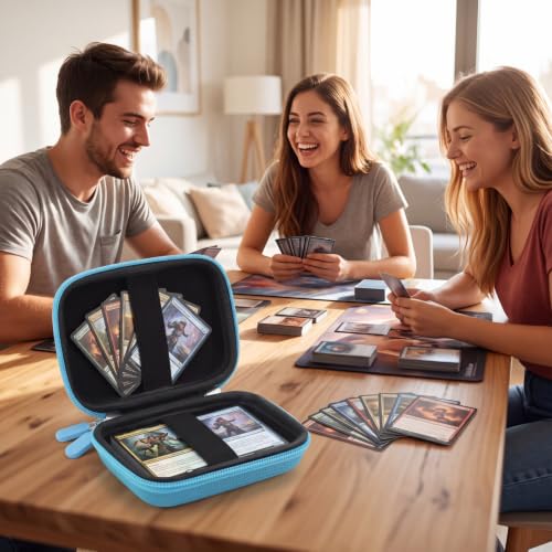 Sanwuta 4 Pcs Travel Card Games Case, Playing Card Case, Eva, Black, Blue - color: Blue