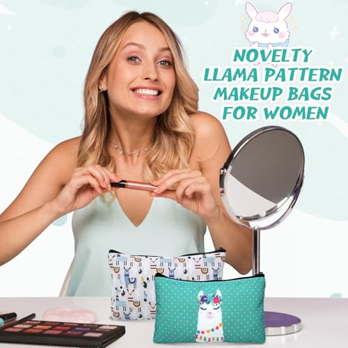 Eaasty 20 Pieces Llama Gift Set Sticky Notes with Llama Pens, Pencil Bags Makeup Bags, 3 x 4 Inches Cute Note Pads, Funny 1.0 mm Ballpoint Pens, Office Supplies for Women Small Gift - style: Llama