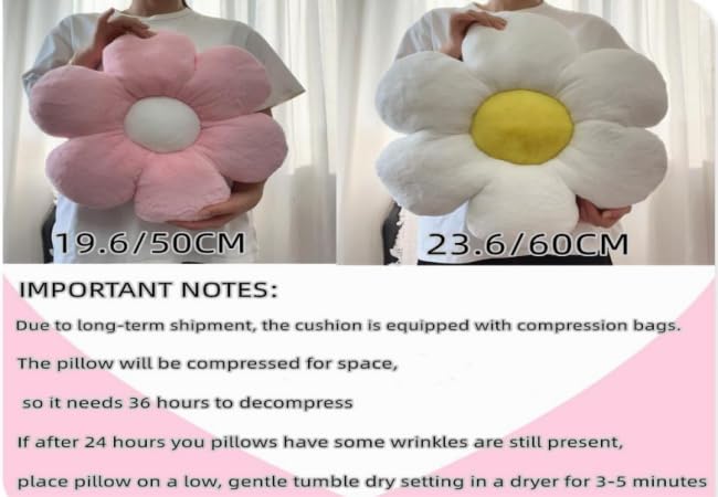 Flower Pillow,15.7In Daisy Pillow Green Throw Pillows - color: Green, size: 15.7in