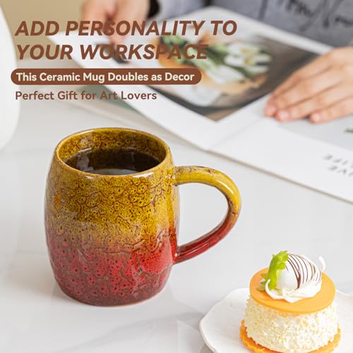 Ember Sunrise Ceramic Mug, 22oz Reactive Glaze Coffee Mug, Birthday Gift - color: Ember Sunrise · BLAZE