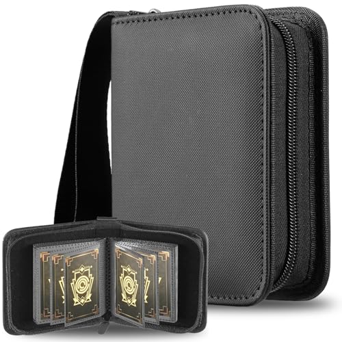 Mini Card Binder, EDUDIIU Small Pokemon Card Binder 30 Pages Holds 60 Cards - color: Black
