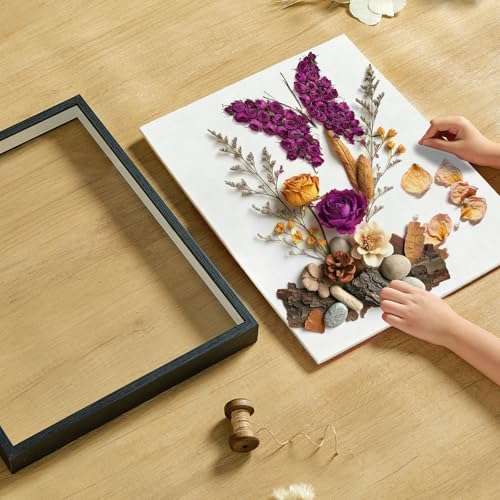 18x24 Large Shadow Box Frame with Thickened Acrylic Panel & Pins - color: Black + Thickened Panel + Foam Packaging, size: 18x24