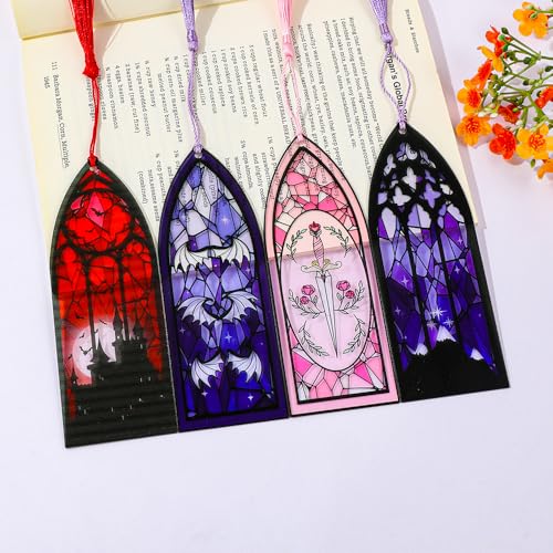 ACOTAR Night Court Acrylic Bookmark Set, Dark Fantasy Page Markers - style: Dark