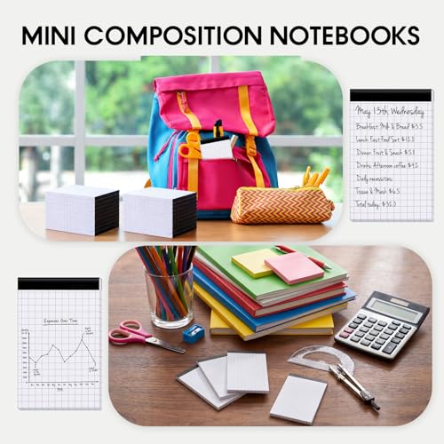 Resurhang 50 Pcs Small Legal Pads 4" x 2.5" Mini Grid Notepads Bulk - style: Grid