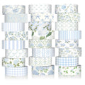 Gueevin 24 Rolls Floral Washi Tapes Set Scrapbook Supplies, Blue Hydrangea - style: Blue Hydrangea