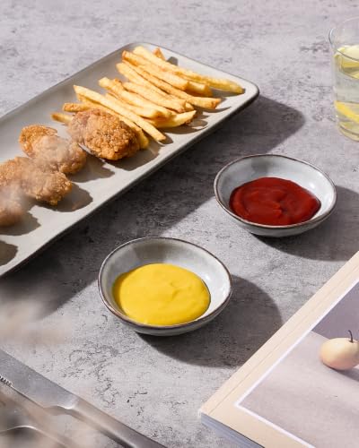 famiware Ceramic Soy Sauce Dish, 2.1oz Dipping Bowl Set of 12, Gray - color: Gray, size: 12pcs